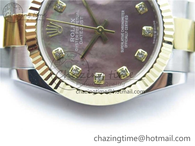 Datejust 31mm 278273 SS YG BP Maker Best Edition Gray MOP Diamonds Dial on SS YG Oyster Bracelet