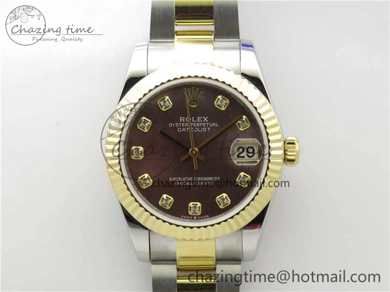 Datejust 31mm 278273 SS YG BP Maker Best Edition Gray MOP Diamonds Dial on SS YG Oyster Bracelet