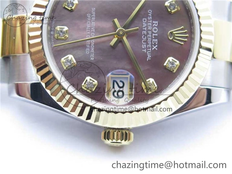 Datejust 31mm 278273 SS YG BP Maker Best Edition Gray MOP Diamonds Dial on SS YG Oyster Bracelet