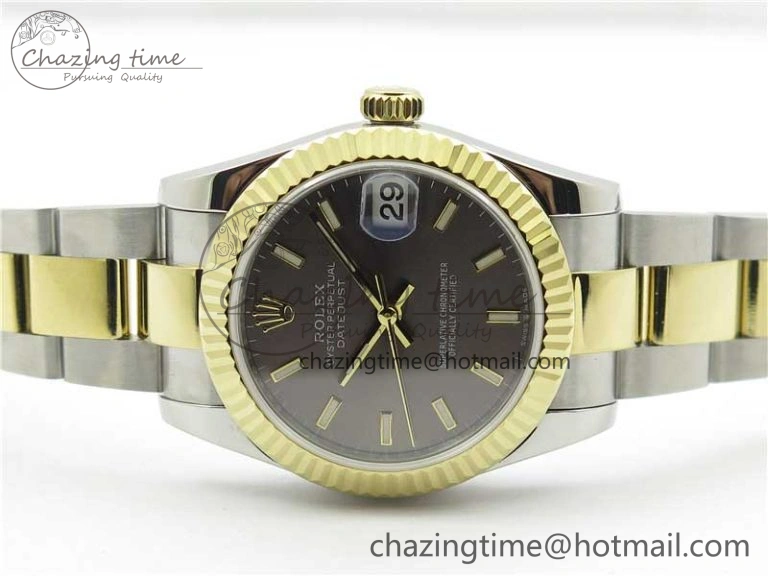 Datejust 31mm 278273 SS YG BP Maker Best Edition Gray Sticks Markers Dial on SS YG Oyster Bracelet