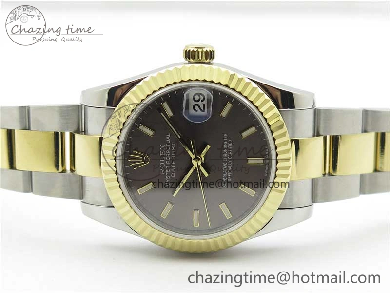 Datejust 31mm 278273 SS YG BP Maker Best Edition Gray Sticks Markers Dial on SS YG Oyster Bracelet