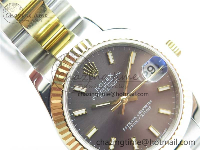 Datejust 31mm 278273 SS YG BP Maker Best Edition Gray Sticks Markers Dial on SS YG Oyster Bracelet