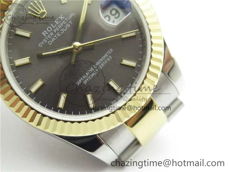Datejust 31mm 278273 SS YG BP Maker Best Edition Gray Sticks Markers Dial on SS YG Oyster Bracelet