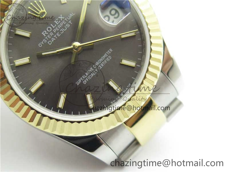Datejust 31mm 278273 SS YG BP Maker Best Edition Gray Sticks Markers Dial on SS YG Oyster Bracelet