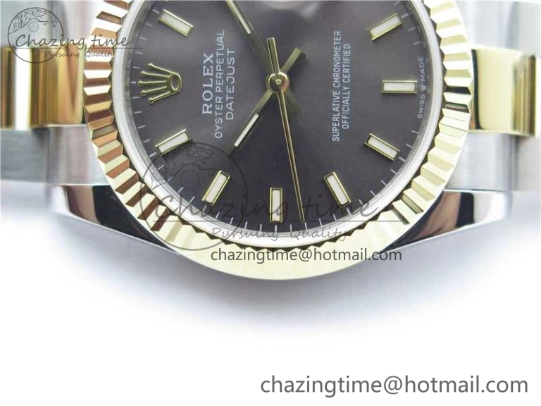 Datejust 31mm 278273 SS YG BP Maker Best Edition Gray Sticks Markers Dial on SS YG Oyster Bracelet