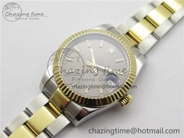 Datejust 31mm 278273 SS YG BP Maker Best Edition Gray Sticks Markers Dial on SS YG Oyster Bracelet