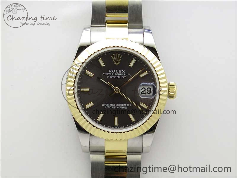 Datejust 31mm 278273 SS YG BP Maker Best Edition Gray Sticks Markers Dial on SS YG Oyster Bracelet