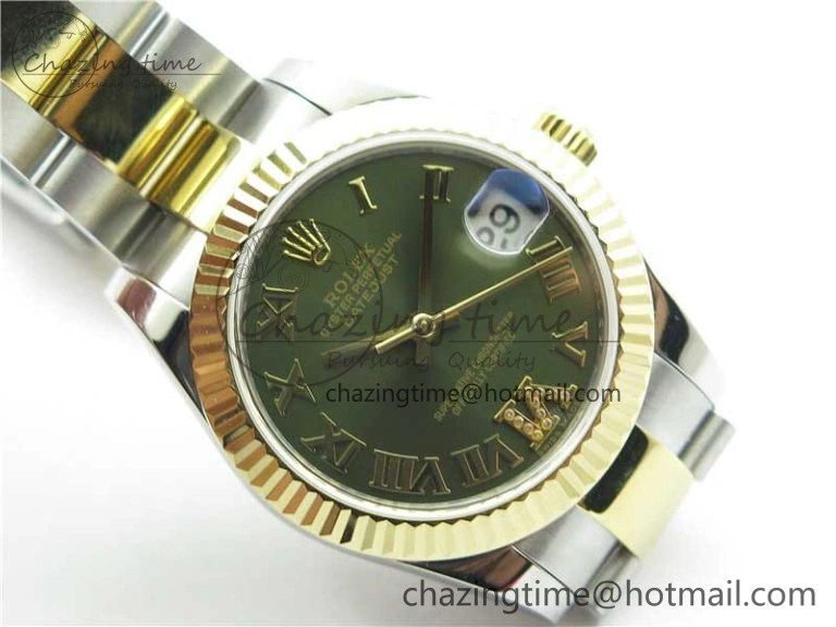 Datejust 31mm 278273 SS YG BP Maker Best Edition Green Roman Dial on SS YG Oyster Bracelet