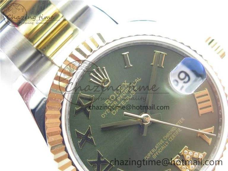 Datejust 31mm 278273 SS YG BP Maker Best Edition Green Roman Dial on SS YG Oyster Bracelet