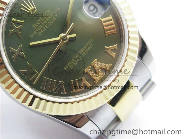 Datejust 31mm 278273 SS YG BP Maker Best Edition Green Roman Dial on SS YG Oyster Bracelet