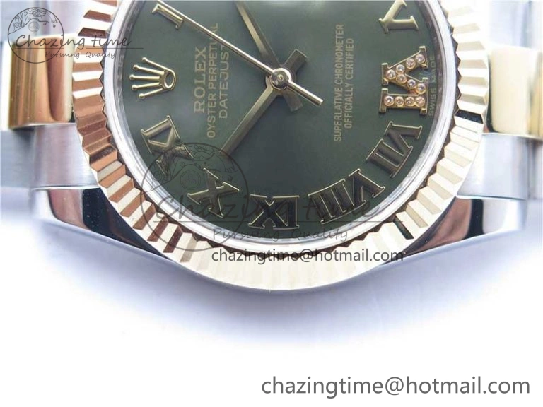 Datejust 31mm 278273 SS YG BP Maker Best Edition Green Roman Dial on SS YG Oyster Bracelet