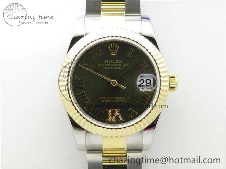 Datejust 31mm 278273 SS YG BP Maker Best Edition Green Roman Dial on SS YG Oyster Bracelet