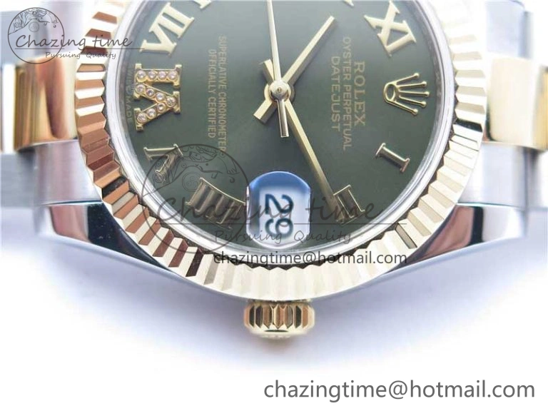 Datejust 31mm 278273 SS YG BP Maker Best Edition Green Roman Dial on SS YG Oyster Bracelet