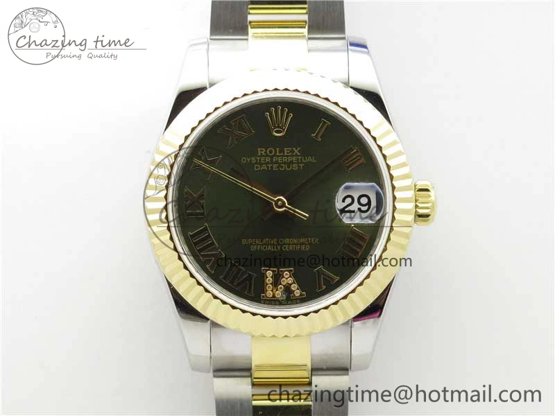 Datejust 31mm 278273 SS YG BP Maker Best Edition Green Roman Dial on SS YG Oyster Bracelet