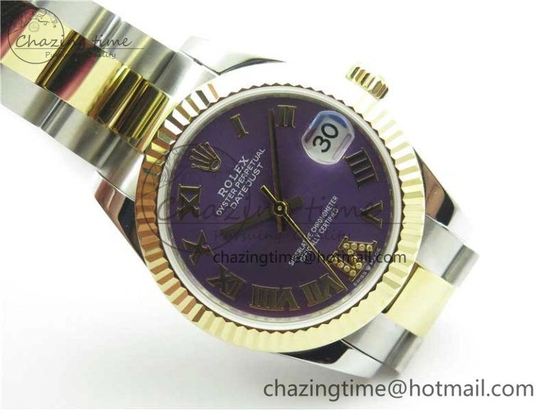 Datejust 31mm 278273 SS YG BP Maker Best Edition Purple Roman Dial on SS YG Oyster Bracelet