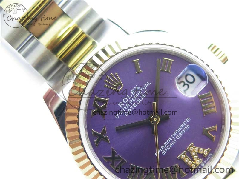 Datejust 31mm 278273 SS YG BP Maker Best Edition Purple Roman Dial on SS YG Oyster Bracelet
