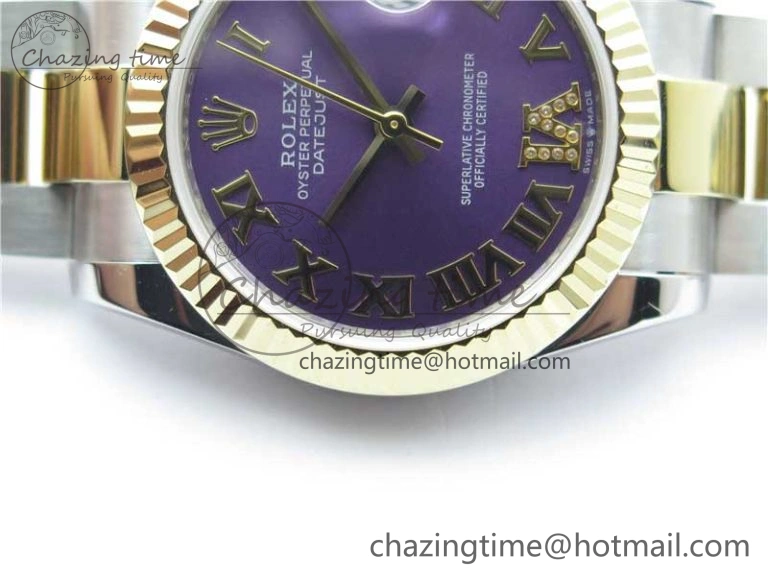 Datejust 31mm 278273 SS YG BP Maker Best Edition Purple Roman Dial on SS YG Oyster Bracelet