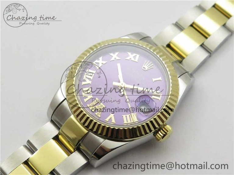 Datejust 31mm 278273 SS YG BP Maker Best Edition Purple Roman Dial on SS YG Oyster Bracelet