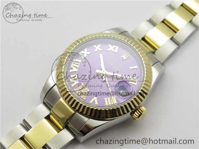 Datejust 31mm 278273 SS YG BP Maker Best Edition Purple Roman Dial on SS YG Oyster Bracelet
