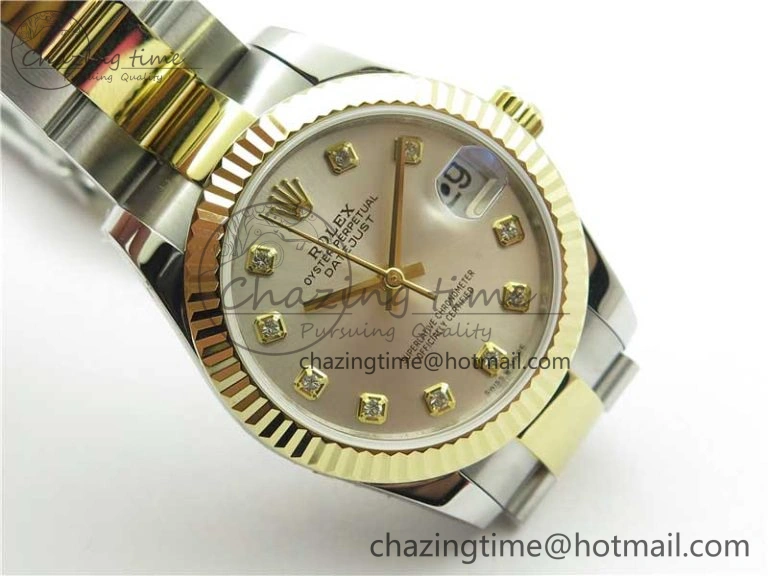 Datejust 31mm 278273 SS YG BP Maker Best Edition Silver Diamonds Dial on SS YG Oyster Bracelet