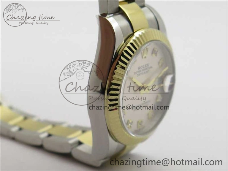 Datejust 31mm 278273 SS YG BP Maker Best Edition Silver Diamonds Dial on SS YG Oyster Bracelet