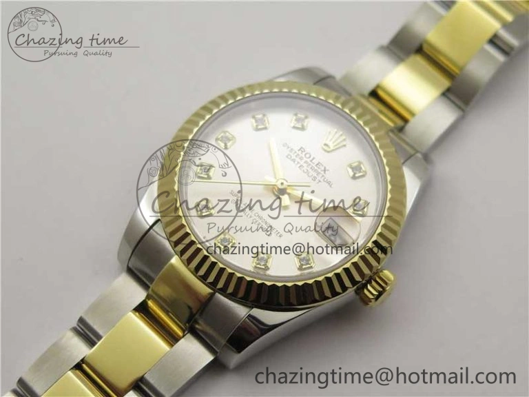 Datejust 31mm 278273 SS YG BP Maker Best Edition Silver Diamonds Dial on SS YG Oyster Bracelet