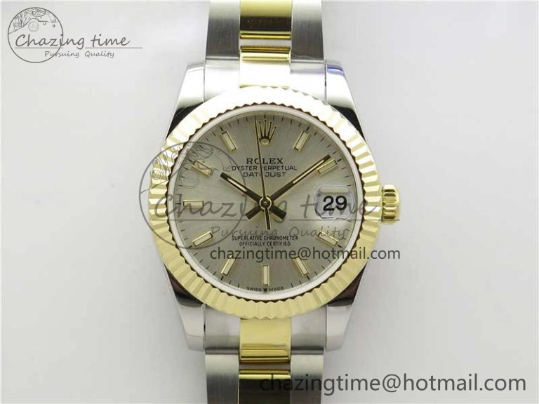 Datejust 31mm 278273 SS YG BP Maker Best Edition Silver Sticks Markers Dial on SS YG Oyster Bracelet