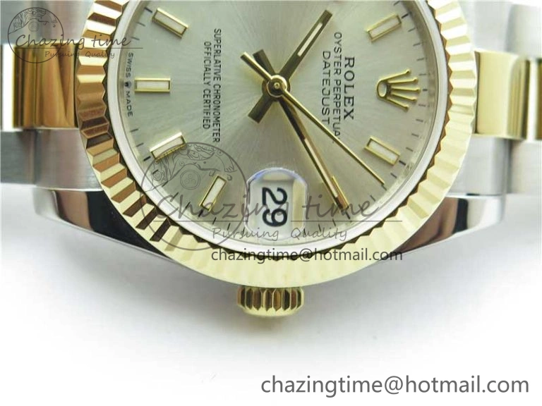 Datejust 31mm 278273 SS YG BP Maker Best Edition Silver Sticks Markers Dial on SS YG Oyster Bracelet