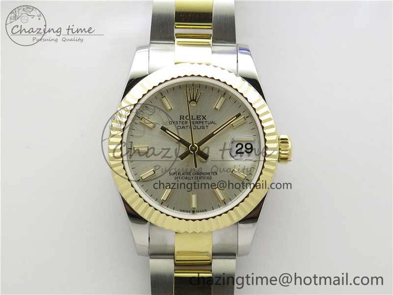 Datejust 31mm 278273 SS YG BP Maker Best Edition Silver Sticks Markers Dial on SS YG Oyster Bracelet