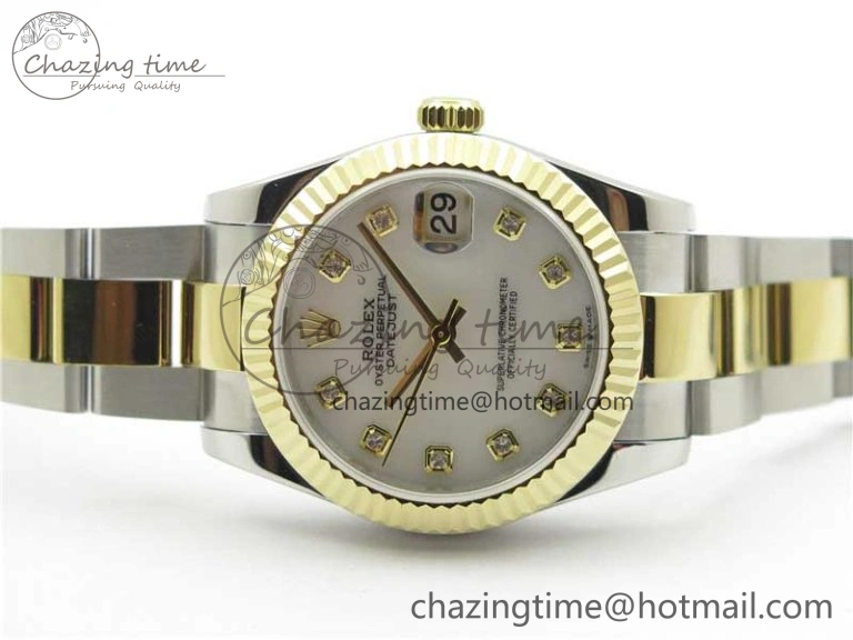 Datejust 31mm 278273 SS YG BP Maker Best Edition White MOP Diamonds Dial on SS YG Oyster Bracelet