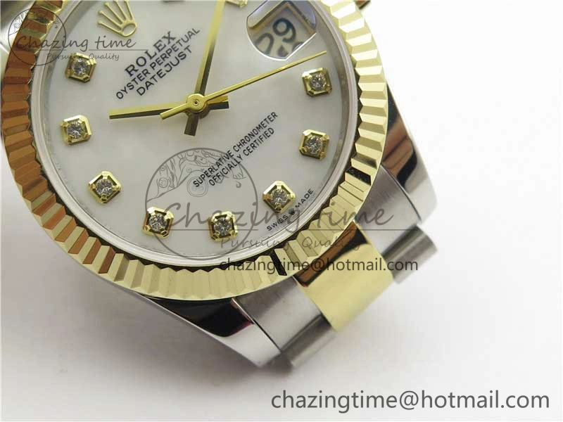 Datejust 31mm 278273 SS YG BP Maker Best Edition White MOP Diamonds Dial on SS YG Oyster Bracelet