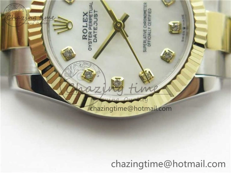 Datejust 31mm 278273 SS YG BP Maker Best Edition White MOP Diamonds Dial on SS YG Oyster Bracelet