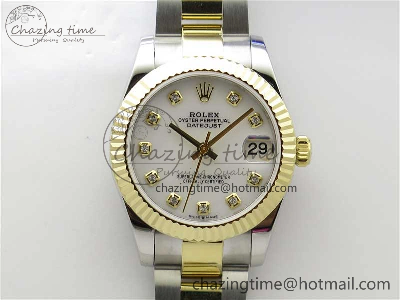 Datejust 31mm 278273 SS YG BP Maker Best Edition White MOP Diamonds Dial on SS YG Oyster Bracelet
