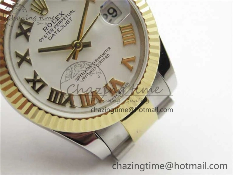 Datejust 31mm 278273 SS YG BP Maker Best Edition White Roman Dial on SS YG Oyster Bracelet