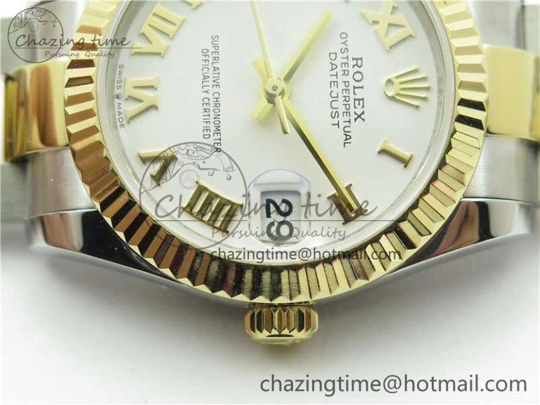 Datejust 31mm 278273 SS YG BP Maker Best Edition White Roman Dial on SS YG Oyster Bracelet