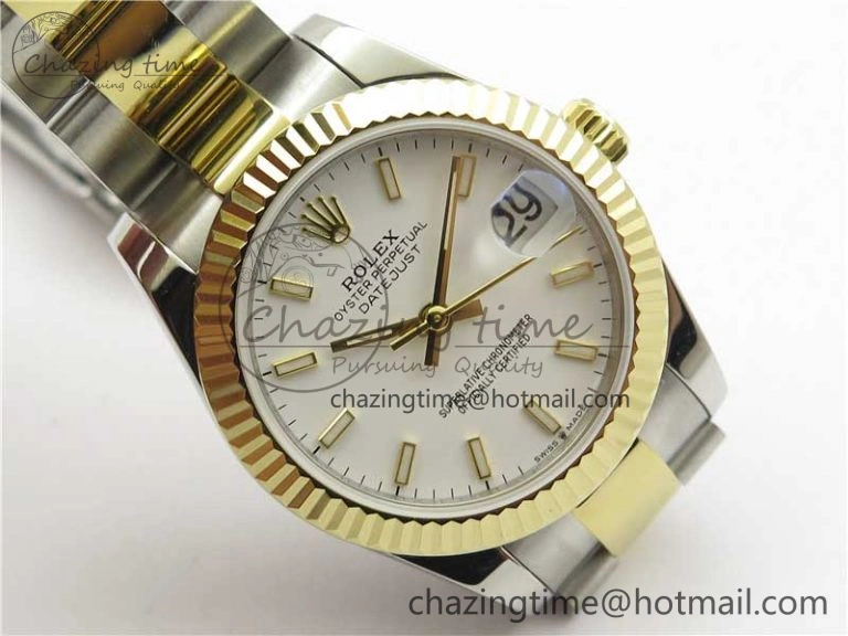 Datejust 31mm 278273 SS YG BP Maker Best Edition White Sticks Markers Dial on SS YG Oyster Bracelet