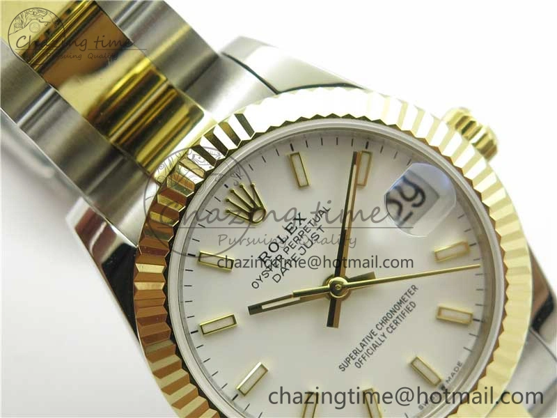 Datejust 31mm 278273 SS YG BP Maker Best Edition White Sticks Markers Dial on SS YG Oyster Bracelet