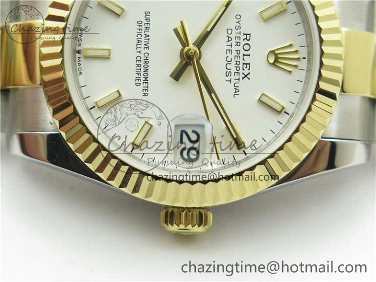 Datejust 31mm 278273 SS YG BP Maker Best Edition White Sticks Markers Dial on SS YG Oyster Bracelet