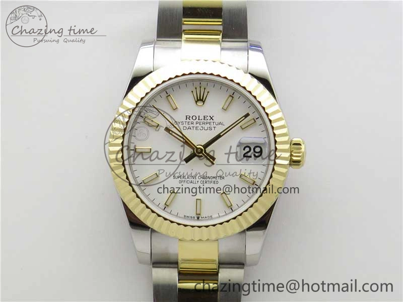 Datejust 31mm 278273 SS YG BP Maker Best Edition White Sticks Markers Dial on SS YG Oyster Bracelet
