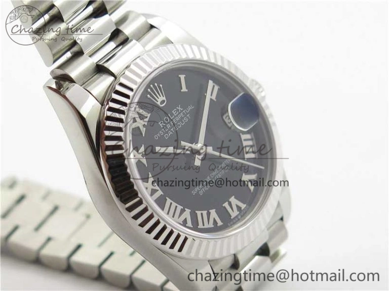 Datejust 31mm 278275 SS BP Maker Best Edition Black Roman Dial on SS President Bracelet