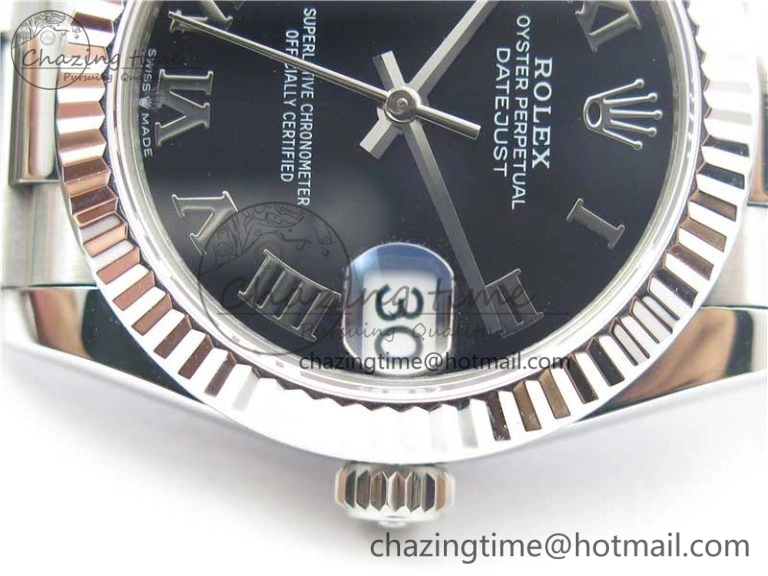 Datejust 31mm 278275 SS BP Maker Best Edition Black Roman Dial on SS President Bracelet