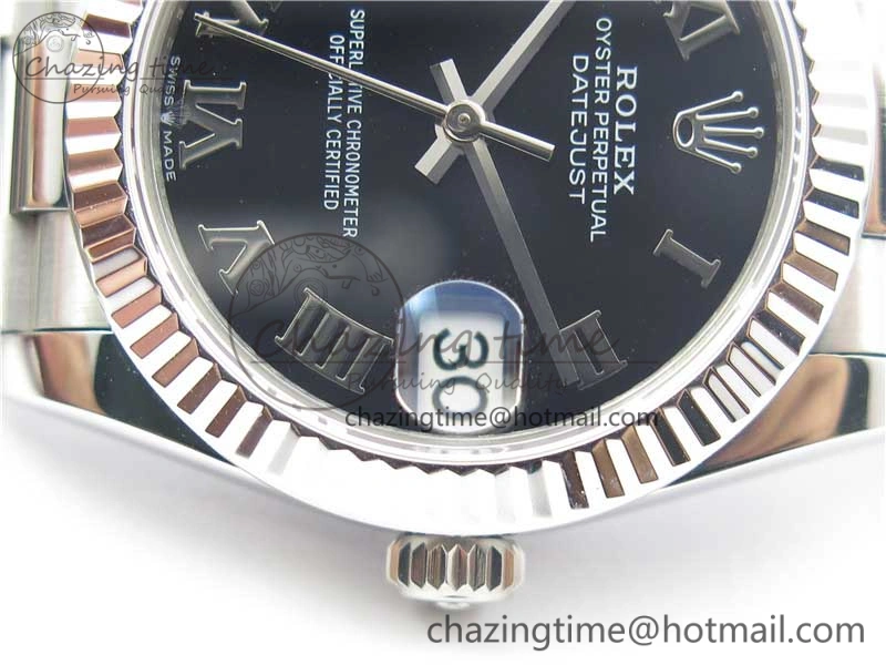 Datejust 31mm 278275 SS BP Maker Best Edition Black Roman Dial on SS President Bracelet