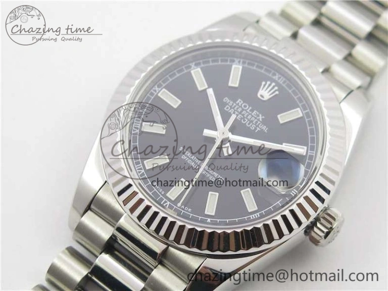 Datejust 31mm 278275 SS BP Maker Best Edition Black Stick Markers Dial on SS President Bracelet