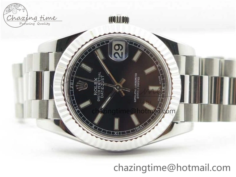 Datejust 31mm 278275 SS BP Maker Best Edition Black Stick Markers Dial on SS President Bracelet