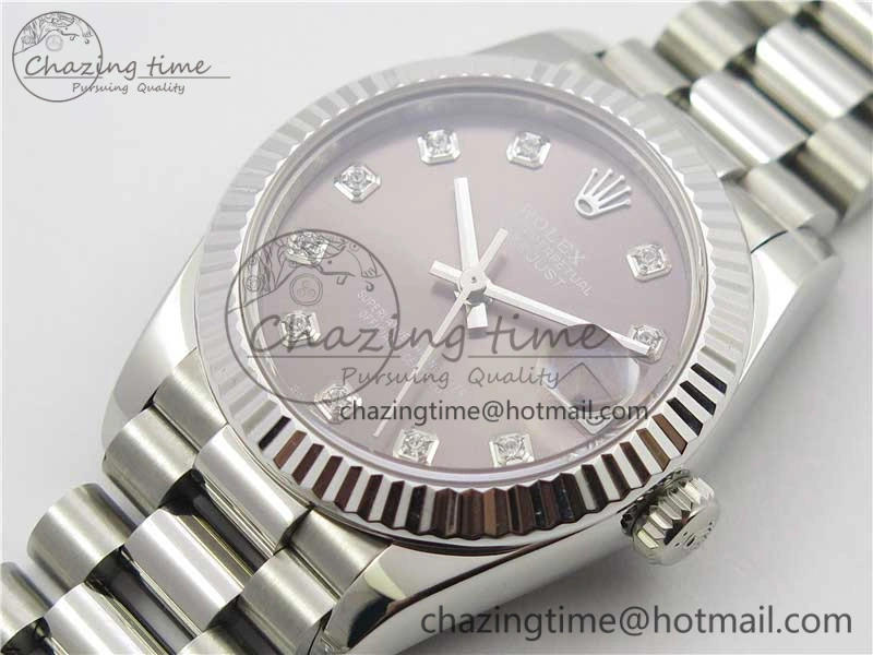 Datejust 31mm 278275 SS BP Maker Best Edition Gray Crystals Markers Dial on SS President Bracelet