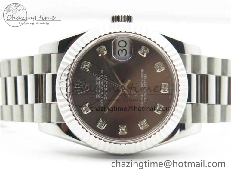 Datejust 31mm 278275 SS BP Maker Best Edition Gray Crystals Markers Dial on SS President Bracelet