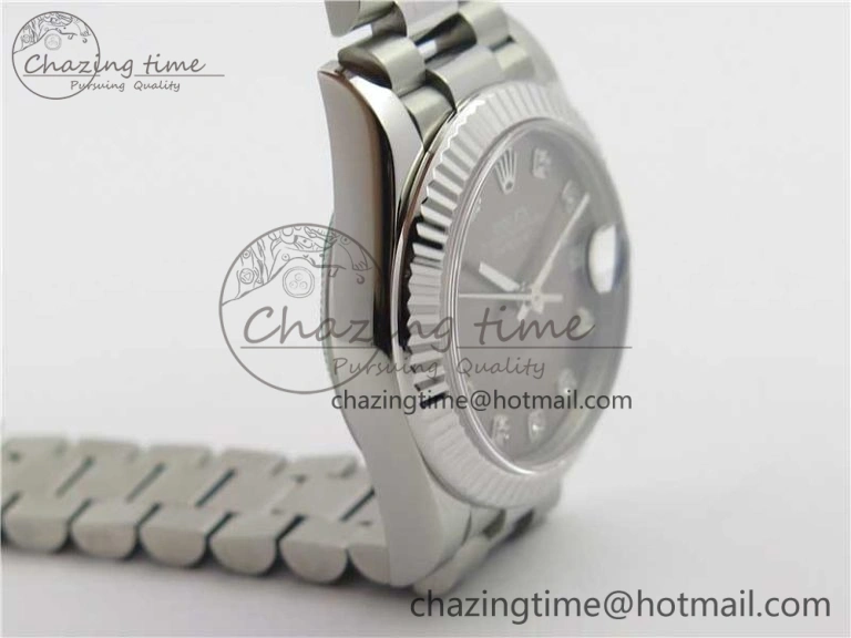 Datejust 31mm 278275 SS BP Maker Best Edition Gray Crystals Markers Dial on SS President Bracelet