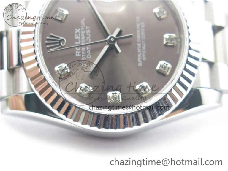 Datejust 31mm 278275 SS BP Maker Best Edition Gray Crystals Markers Dial on SS President Bracelet