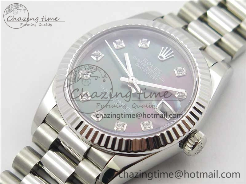 Datejust 31mm 278275 SS BP Maker Best Edition Gray MOP Crystals Markers Dial on SS President Bracelet