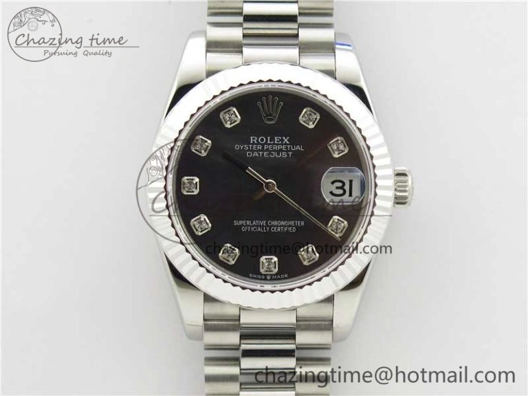 Datejust 31mm 278275 SS BP Maker Best Edition Gray MOP Crystals Markers Dial on SS President Bracelet